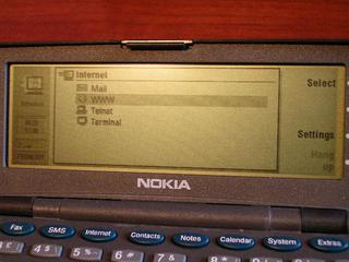 Nokia 9000i screen closeup